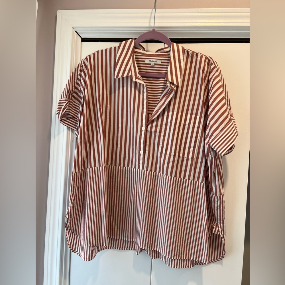 MADEWELL striped popover top XL